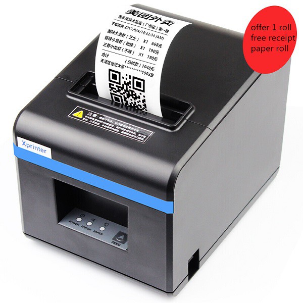 Gói khuyến mãi máy in bill cắt giấy tự động + 100 cuộn giấy K80 [tiết kiệm tới 20%] hỗ trợ cài đặt trên máy tính
