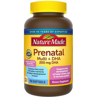 Vitamin Tổng Hợp Cho Bà Bầu Nature Made Prenatal Multi +DHA 150 Viên