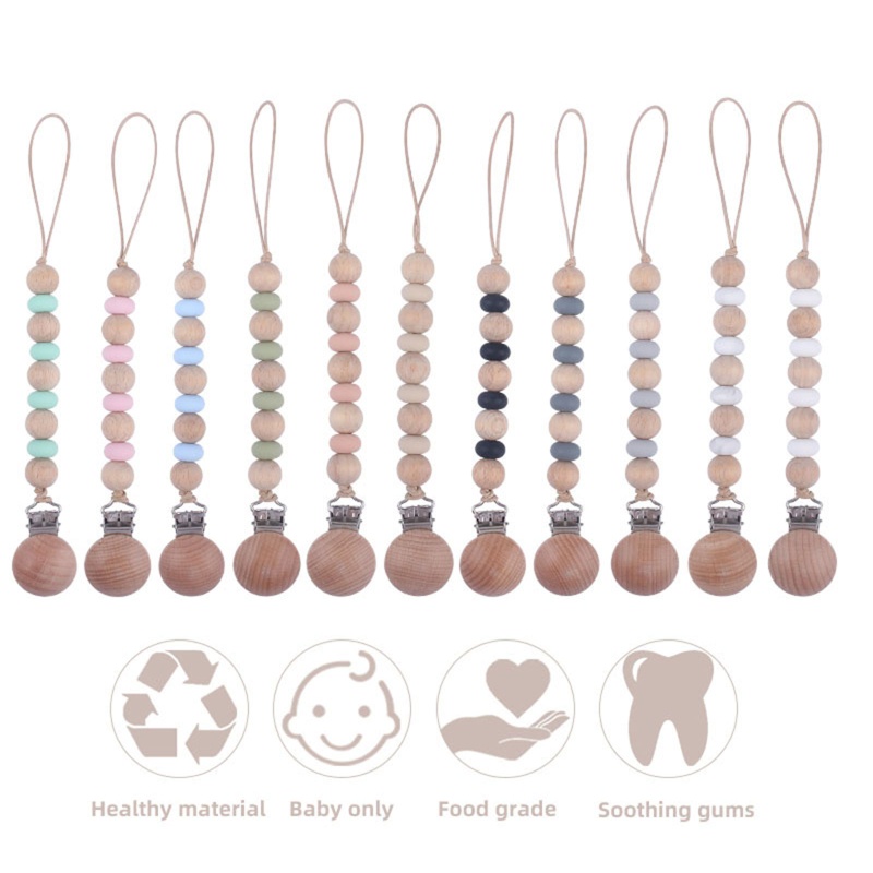 Giá Đỡ Núm Vú Giả Xỏ Hạt Sồi Handmade Dành Cho Trẻ Sơ Sinh