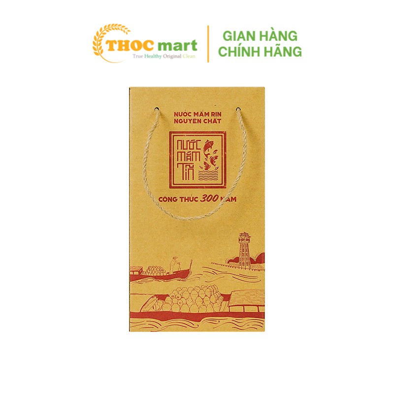 [ THOCmart.vn ]Nước mắm Tĩn nhãn đỏ độ đạm 40N Rin nguyên chất truyền thống sạch đặc sản Phan Thiết chai thủy tinh 500ml