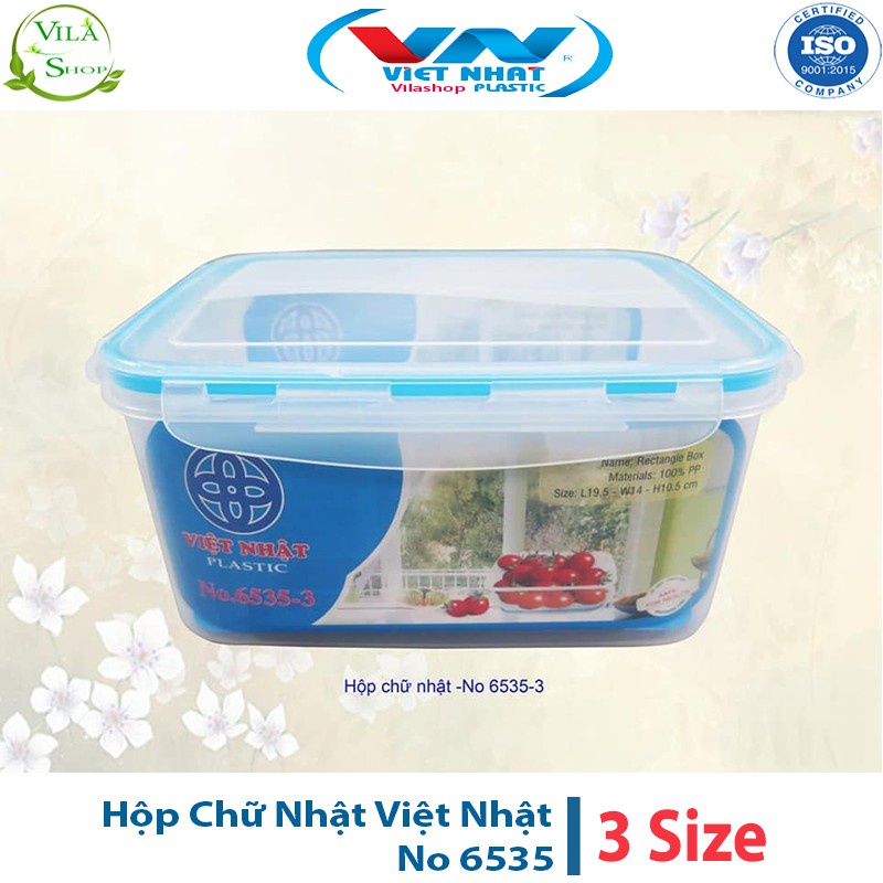 Bộ 3 Hộp Đựng Thực Phẩm Hình Chữ Nhật 6535 - Hộp đựng thực phẩm đồ ăn để tủ lạnh, hộp đựng thức ăn