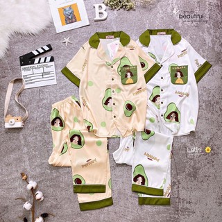 Đồ Bộ Pijama Lụa Latin Cấp sang chảnh Hàng Thiết Kế