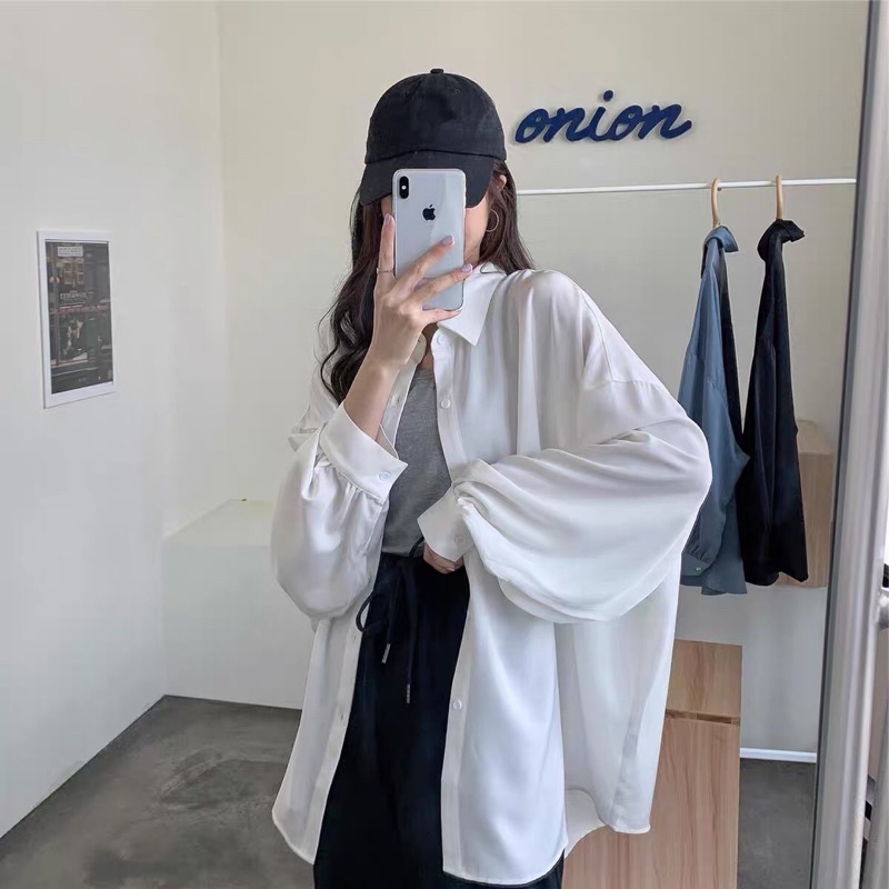 [Mã FAMARAL1 giảm 10K đơn 50K] Áo Sơ mi nữ tay dài QUẢNG CHÂU áo somi form rộng dài tay ulzzang vintage hàn quốc- SMT | BigBuy360 - bigbuy360.vn