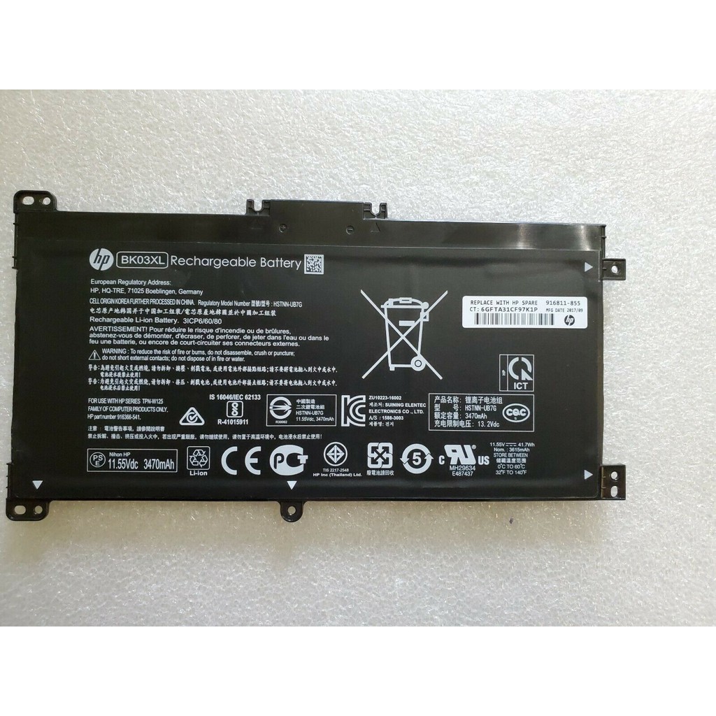 Thay pin laptop Hp Pavilion X360 14-ba000, BK03XL (ZIN) – 3 CELL