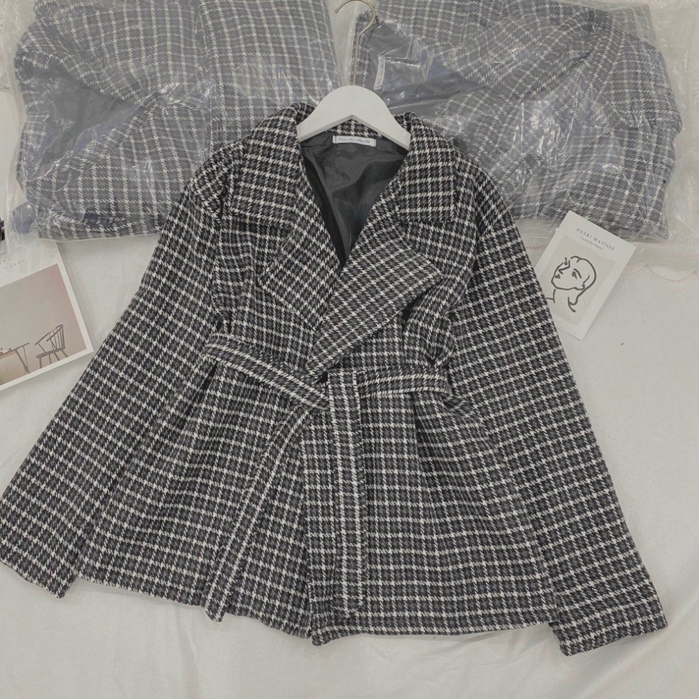 Áo Dạ Nữ, Cổ Vest Kèm Đai Vải Dạ 2 Lớp Dầy Dặn Siêu Sang Chảnh - HÀNG MỚI VỀ | BigBuy360 - bigbuy360.vn