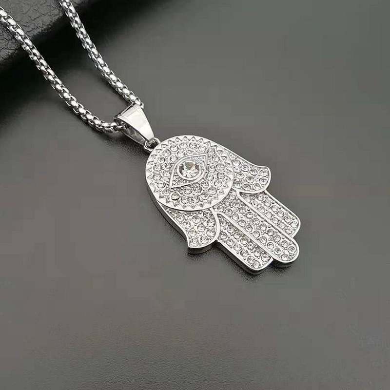 Vòng cổ Mặt Hình Mắt Quỷ Bằng Thép Không Gỉ Phong Cách Hip hop Thời Trang Cho Nam