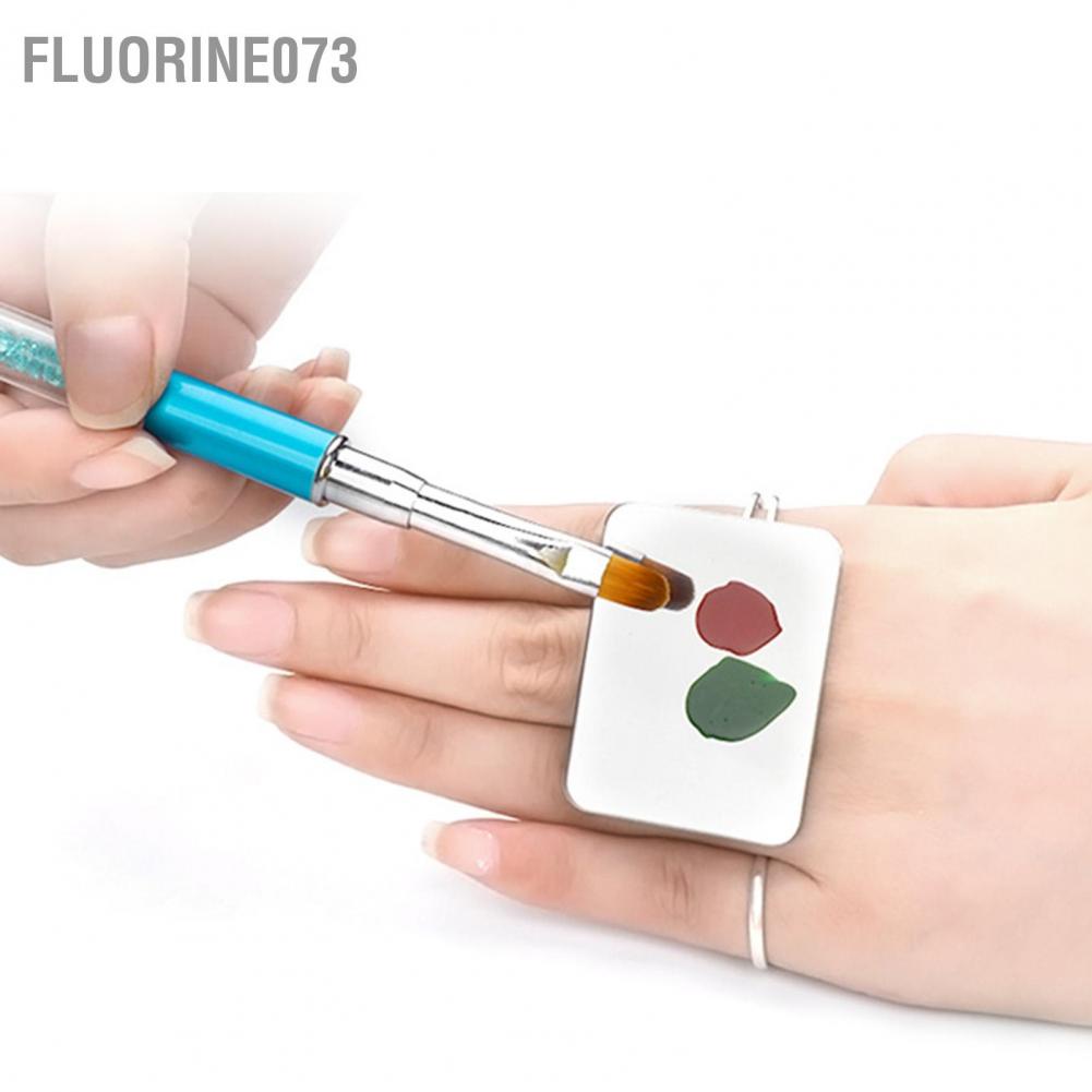 Bảng màu móng tay nghệ thuật vòng thép không gỉ Pha trộn màu bảng vẽ bảng màu nhẫn ngón tay để tự làm móng tay T