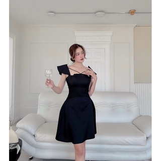 Đầm xoè eo xếp ly