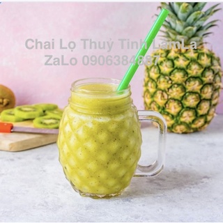 Ly Thuỷ Tinh Quai Thơm 500ml Chuyên Đựng Nước Ép Sinh Tố Cafe..vv