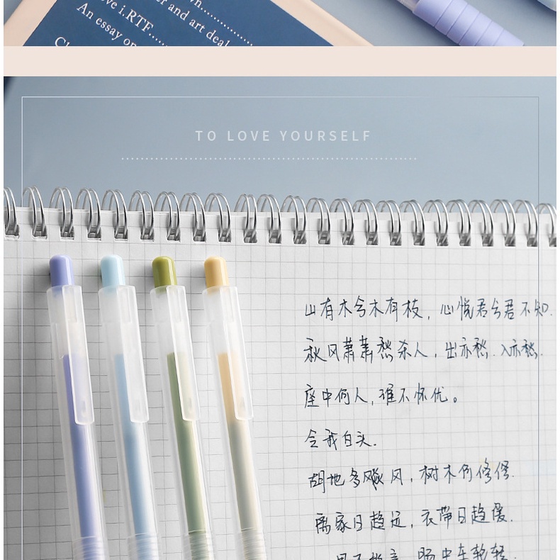 Bút bi mực đen nhiều màu sắc dễ thương ngòi 0.5mm