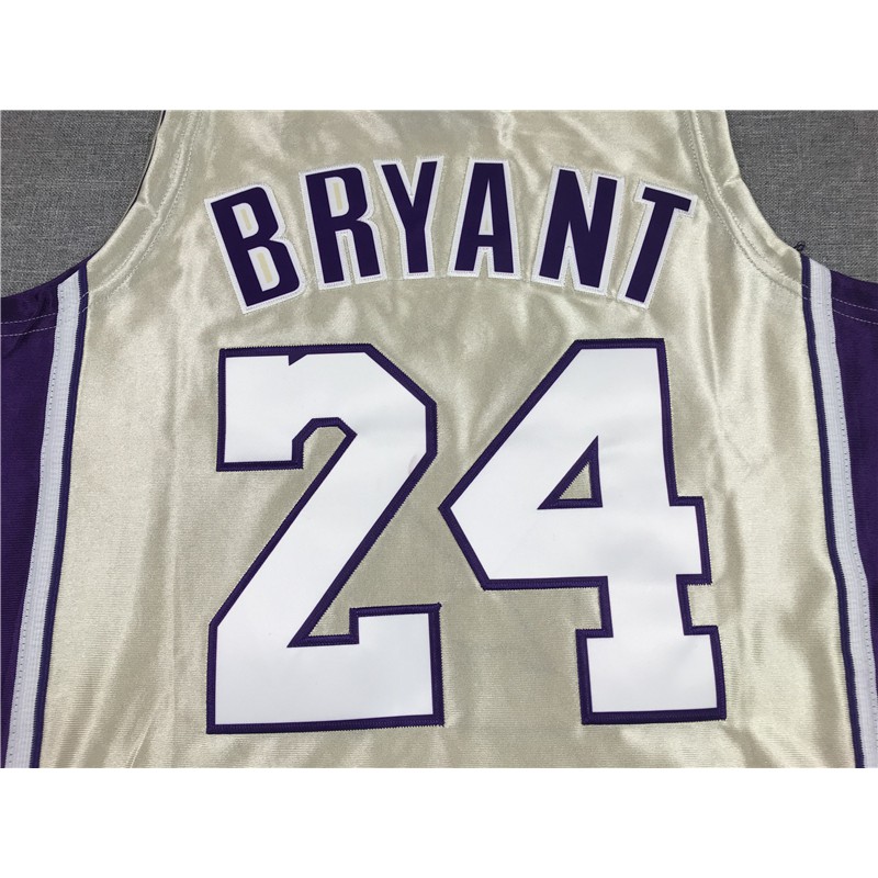 Áo Ba Lỗ Thể Thao NBA Jersey Los Angeles Lakers No.24 KOBE Màu Vàng Tím Cổ Điển Phiên Bản Kỷ Niệm Plus Size P