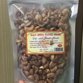 Hạt điều rang muối nguyên hạt túi 500gr