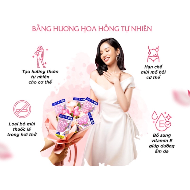 DHC Nhật Bản Tinh Dầu Hoa Hồng Bulgarian, Đẹp Da, Toả Hương - 60 Viên