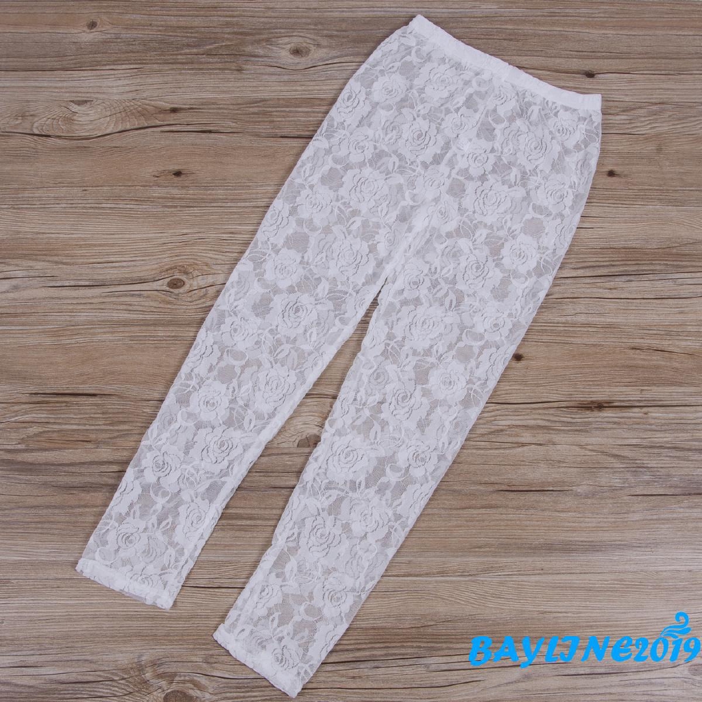 Quần Dài Phối Ren Hoa Hồng Thời Trang Cho Nữ