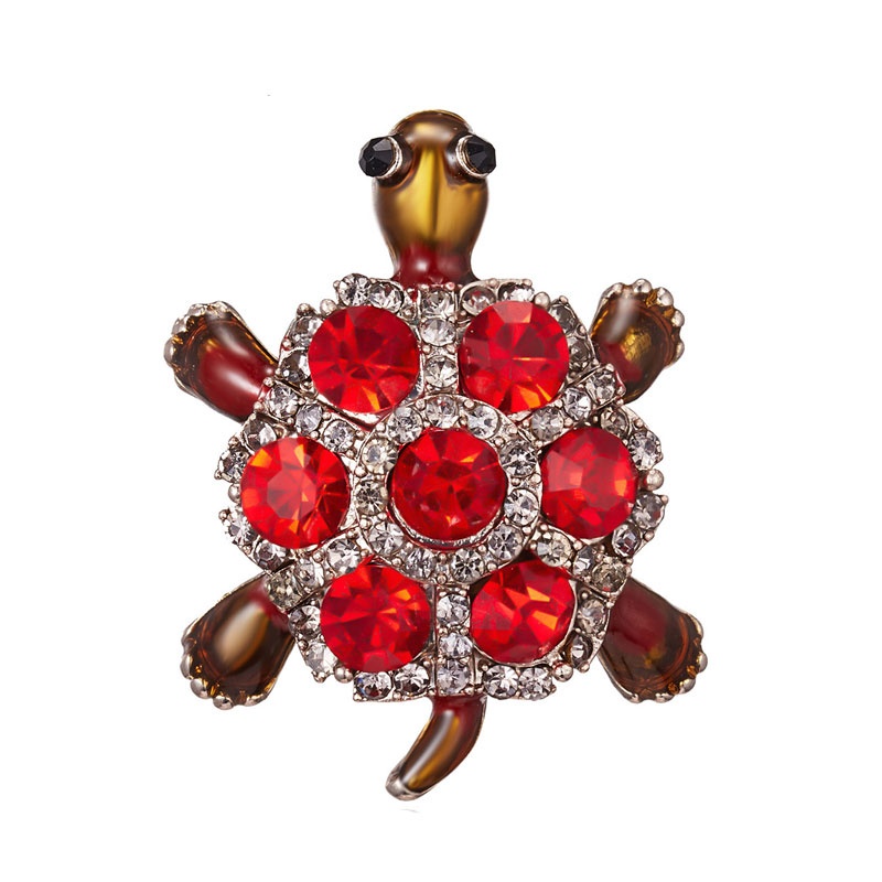 Trâm cài áo hình chú rùa đính đá dễ thương