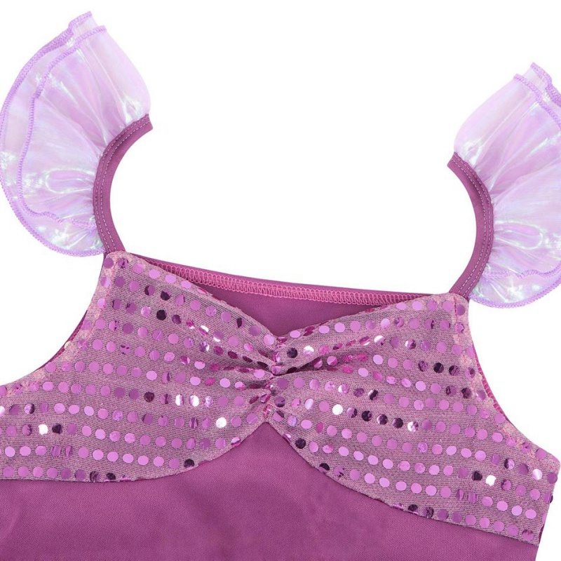 DISNEY Đầm Hóa Trang Nàng Tiên Cá Ariel Phong Cách Halloween Cho Bé Gái