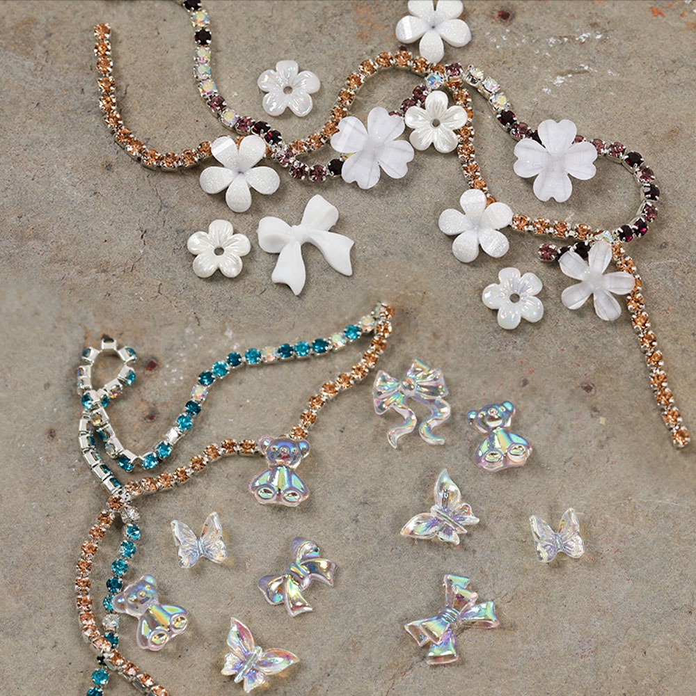 Set 48 Phụ Kiện Trang Trí Móng Tay Hình Nơ 3d Nhiều Màu Sắc