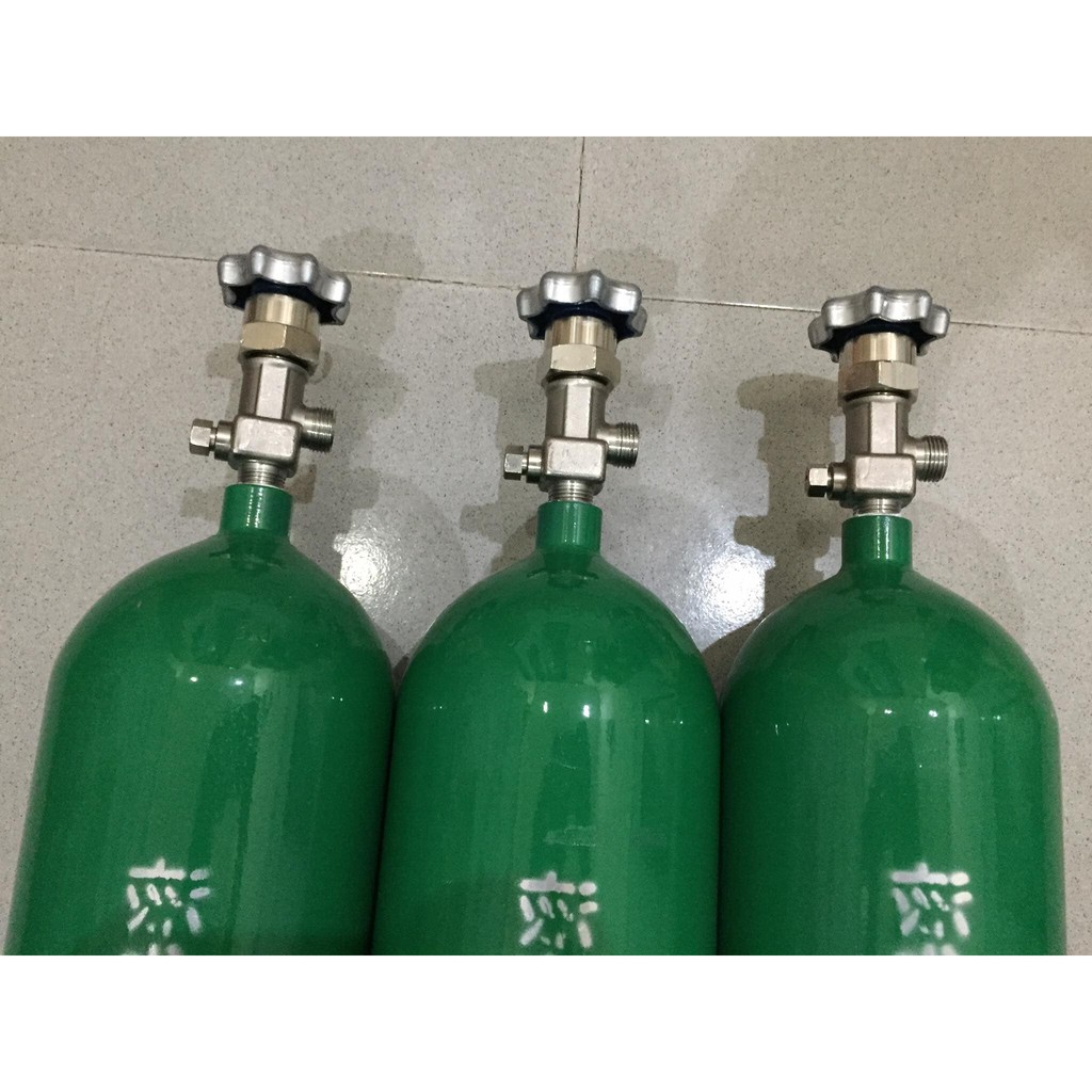 Bình thép nhật 2kg loại lùn + van điện Mufan