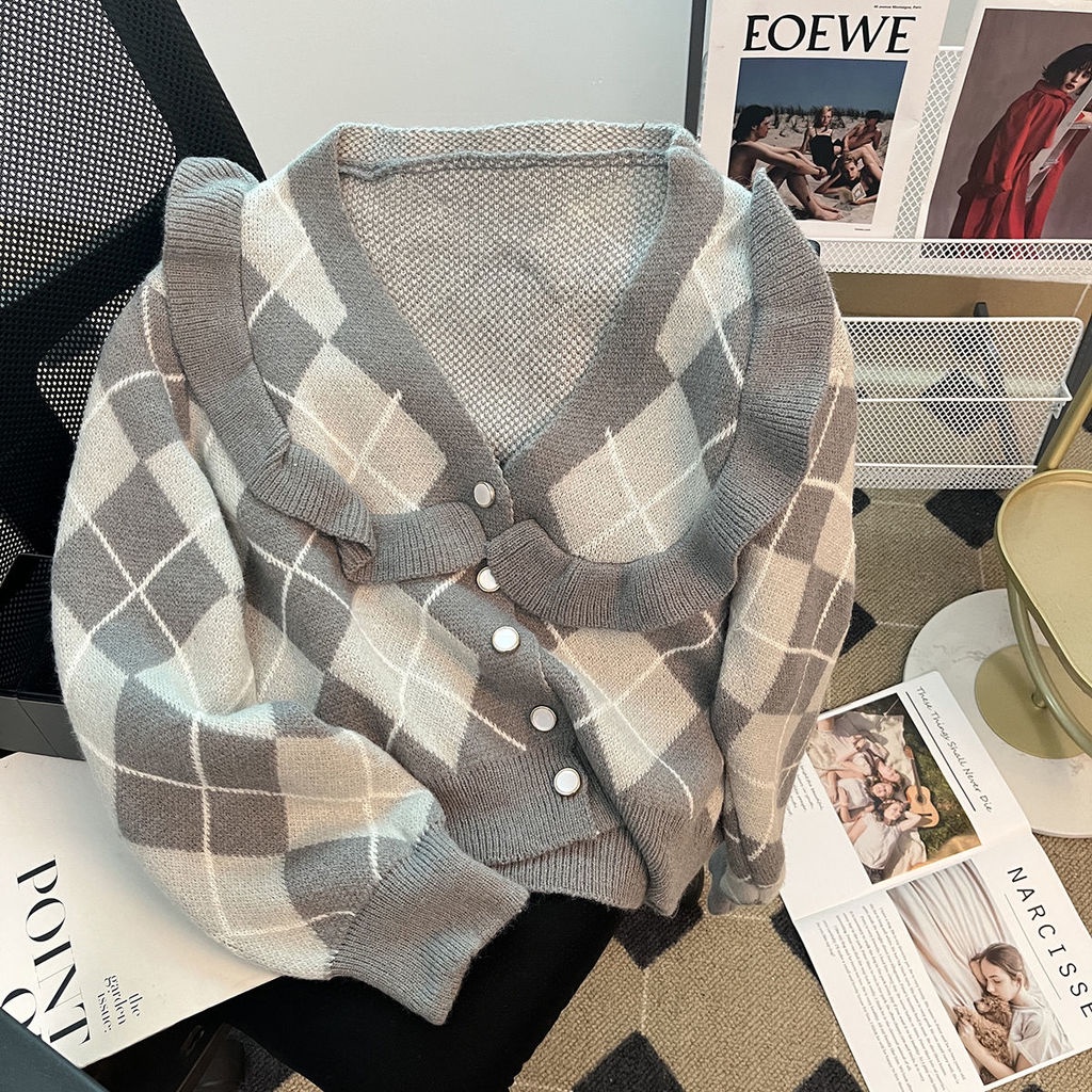 Áo Khoác cardigan Dệt Kim Cổ Búp Bê Thiết Kế Mới Thời Trang Mùa Thu Đông Dành Cho Nữ