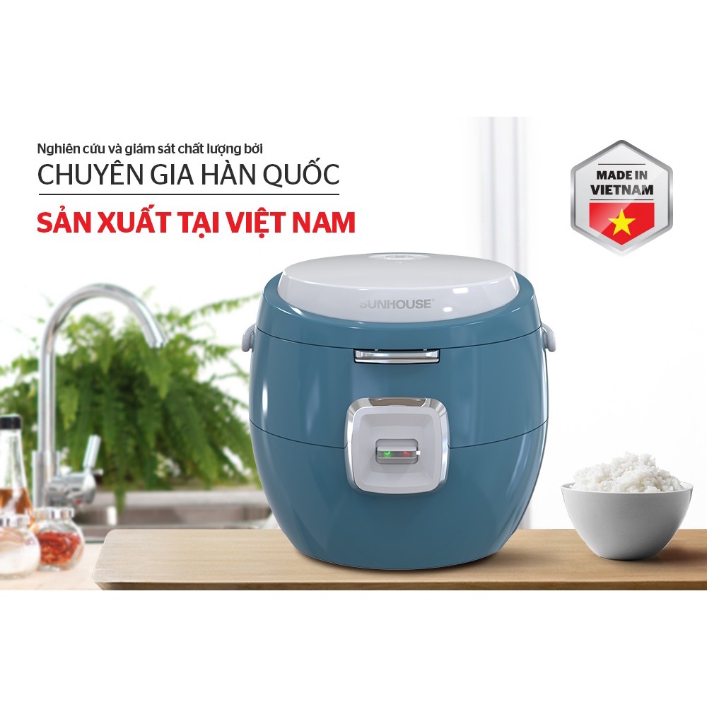 Nồi cơm điện 1.8L Sunhouse SHD8662, Công suất 700W, lớp chống dính Whitford, sản xuất tại Việt Nam, bảo hành 12 tháng