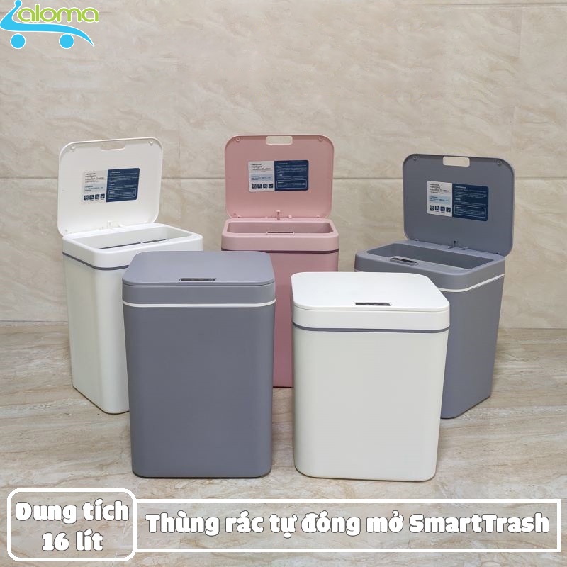 Thùng đựng rác cảm biến tự đóng mở Smart trash 16L sang trọng sạch sẽ tiện dụng