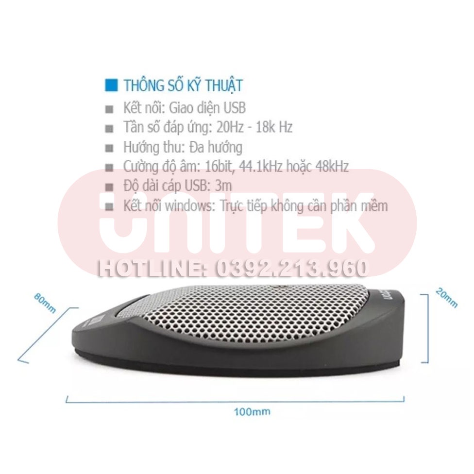 Micro Thu Âm Đa Hướng Để Bàn, Họp Trực Tuyến, Học Online Alctron USB700