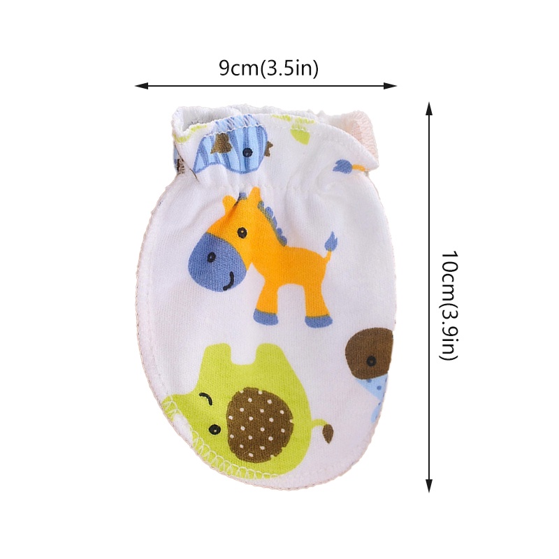 1 Đôi Găng Tay Cotton + Lụa Lạnh Thoáng Khí Chống Trầy Xước Có Thể Điều Chỉnh Cho Bé Sơ Sinh Từ 0 -