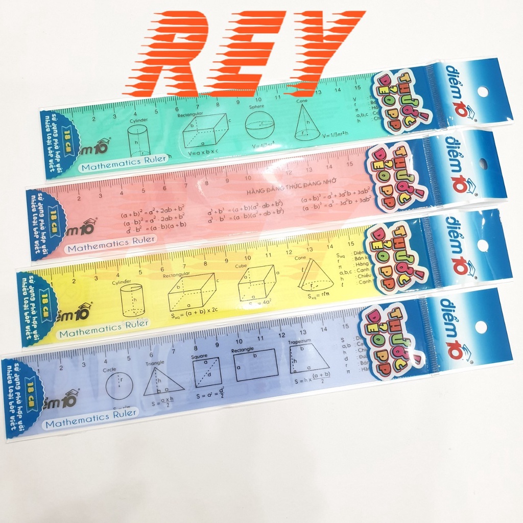 COMBO 20 cây thước dẻo 𝑻𝒉𝒊𝒆̂𝒏 𝑳𝒐𝒏𝒈 PP 18cm Điểm 10 TP-SR023