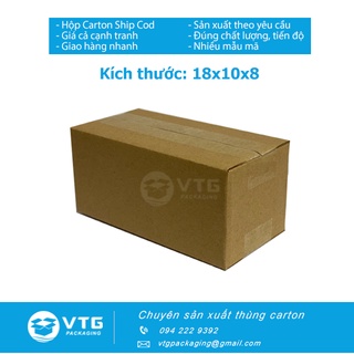 18x10x8 Combo 100 hộp carton, thùng giấy cod gói hàng, hộp bìa carton đóng hàng giá rẻ