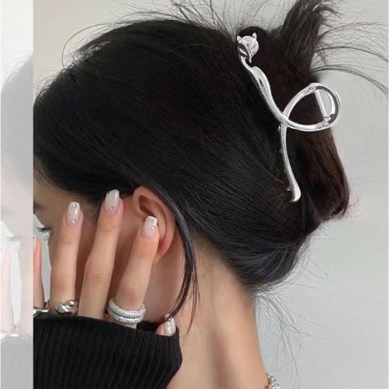 Haimeikang Kẹp tóc hình con cáo màu vàng/ bạc thời trang cho nữ