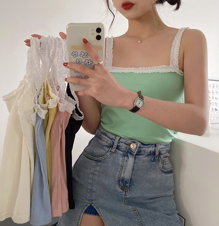 Áo Hai Dây Phối Ren Ngọt Ngào 43013