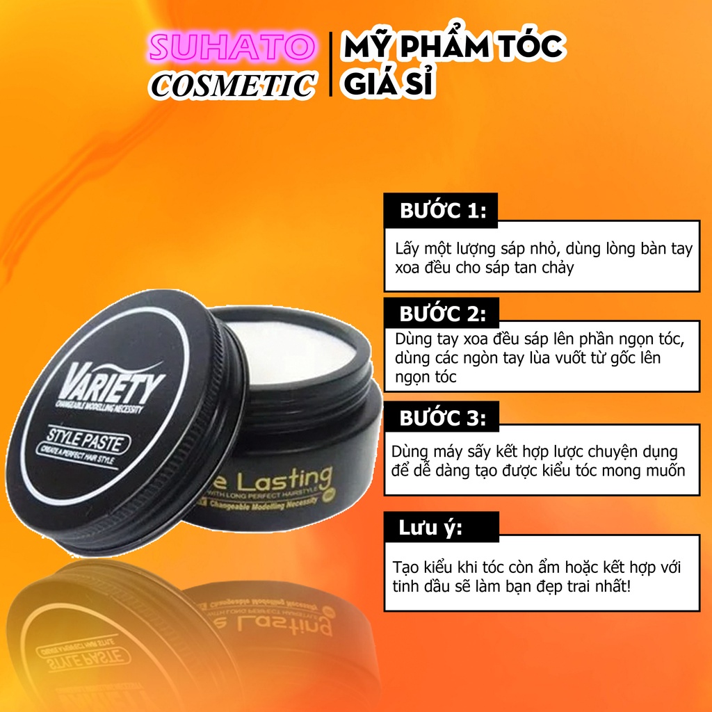 Sáp vuốt tóc nam Variety Mattle Lasting & Gôm xịt tóc + Tặng lược - Keo & wax vuốt tóc chính hãng MN06