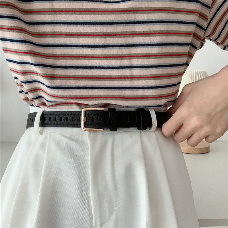 Thắt Lưng Mỏng Không Cần Đục Lỗ Thời Trang Mùa Hè Cho Nam Và Nữ