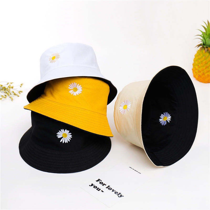 [Thanh lý - Dọn kho] Mũ bucket thêu hoa cúc GD 2 mặt