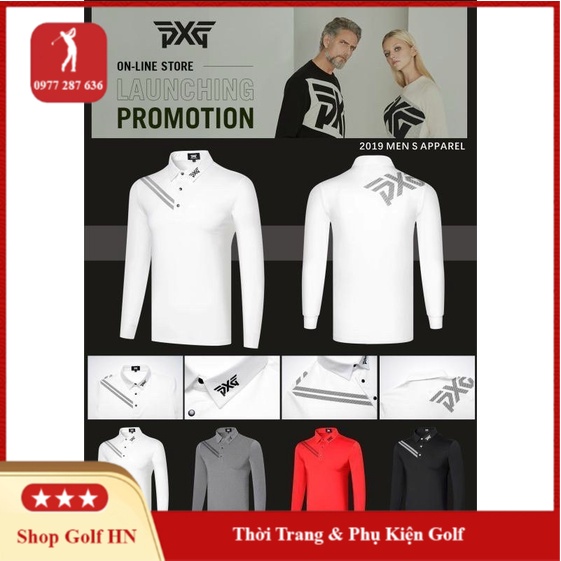 Áo Golf Nam Dài Tay PXG Vải Co Giãn Nhẹ Thấm Hút Mồ Hồi AG013