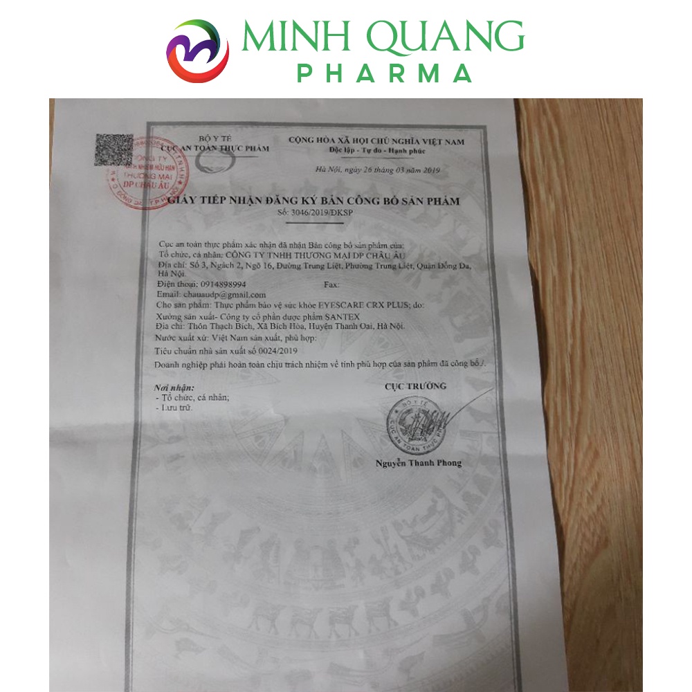 Viên uống sáng mắt EYESCARE PLUS giảm lão hóa mắt, mờ mắt, cải thiện thị lực hộp 30 viên