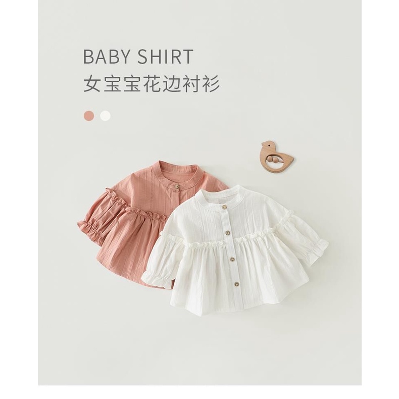 Áo Sơ Mi Tay Dài Phong Cách Hàn Quốc Thời Trang Xuân Thu Cho Bé Gái Hàn Quốc Chính Hãng