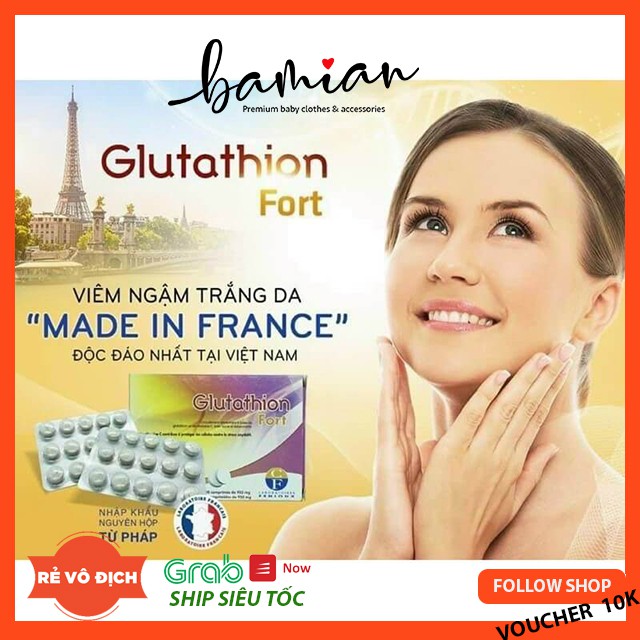 Viên ngậm trắng da Glutathion hộp 2 vỉ 30 viên