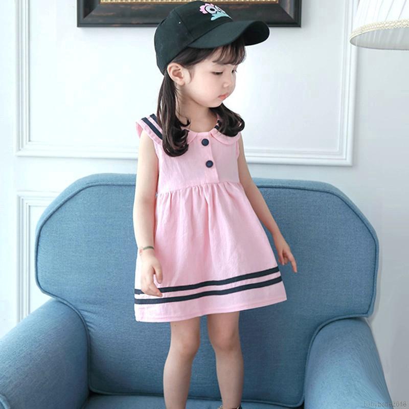 Đầm cotton sát nách in họa tiết cho bé