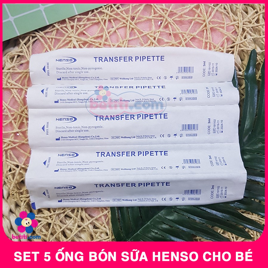 SET 5 Ống Bón Sữa Cho Bé Lười Ti Bình - Ống Hút Sữa Henso - 6970343581037