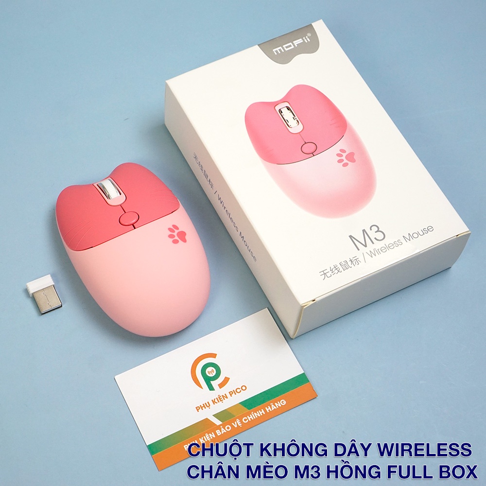 Chuột hồng không dây Wireless - Chuột máy tính không dây dễ thương cute hình thú đối thủ của Logitech - Dây quấn chuột