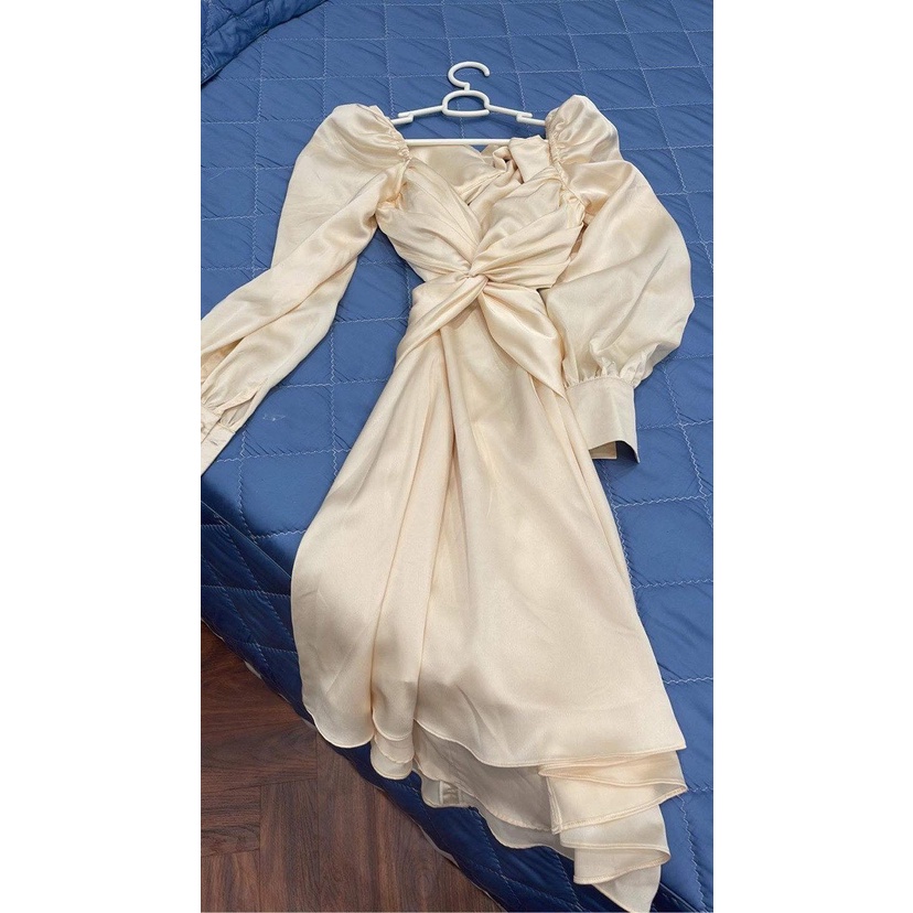 Thanh lý đầm lụa trắng Jubin studio size S