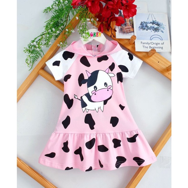 Váy Đầm thun Bé Gái bò sữa cao cấp thun cotton 4 chiều Mềm Mát size đại
