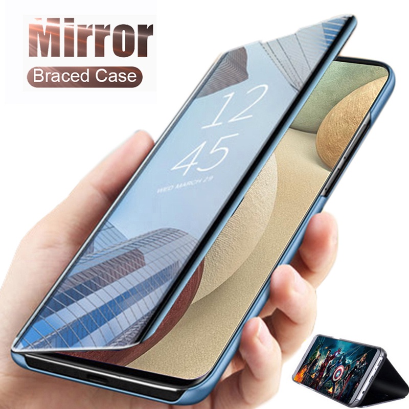 Ốp điện thoại nắp gập tráng gương thông minh sang trọng cho IPHONE 13 13MINI 13PRO 13PROMAX