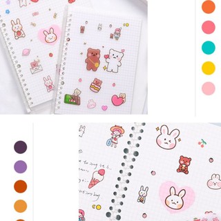 Bộ 4 tấm sticker gấu/thỏ Cartoon Pet 🐰🐻