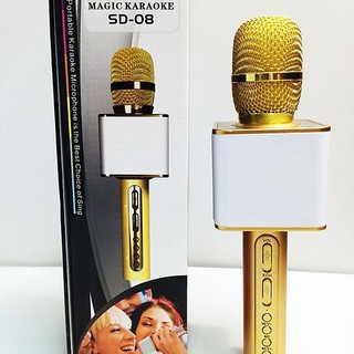 🎵 Mic Hát Karaoke SD08 Kèm Loa Bluetooth Âm Thanh To Trầm Ấm🎵🎤