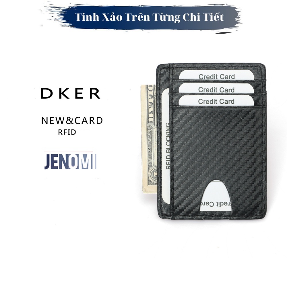 Ví Nam đựng thẻ dáng đứng, Bóp nam bằng sợi carbon thông minh chống RFID MSP đựng Name Card, CMND, GPLX tiện lợi