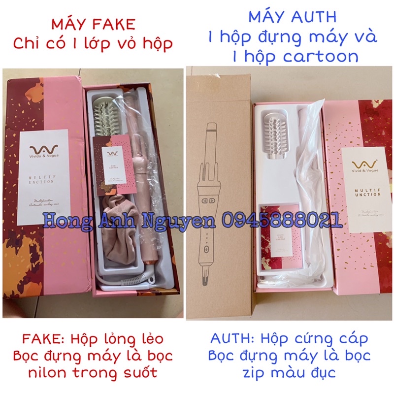 MÁY UỐN XOĂN TỰ ĐỘNG VIVID VERSION 3 thêm chức năng chỉnh nhiệt, uốn cụp 1 NĂM