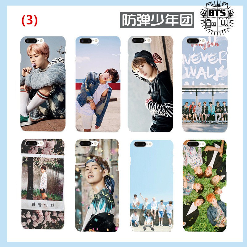 Ốp điện thoại nhựa cứng in hình ảnh KPOP BTS thời trang cho iPhone 5/5S/6/6S/6+/6S+/7/7+/8/8+/X Samsung S6 S7 edge