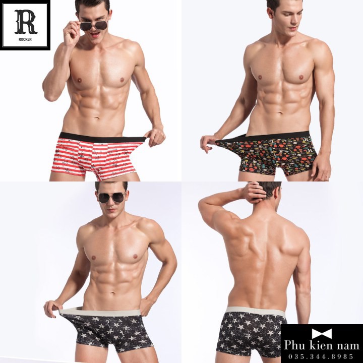 [Hộp] Combo 4 Quần Lót Nam Boxer Quần Sịp Thoáng Mát S027